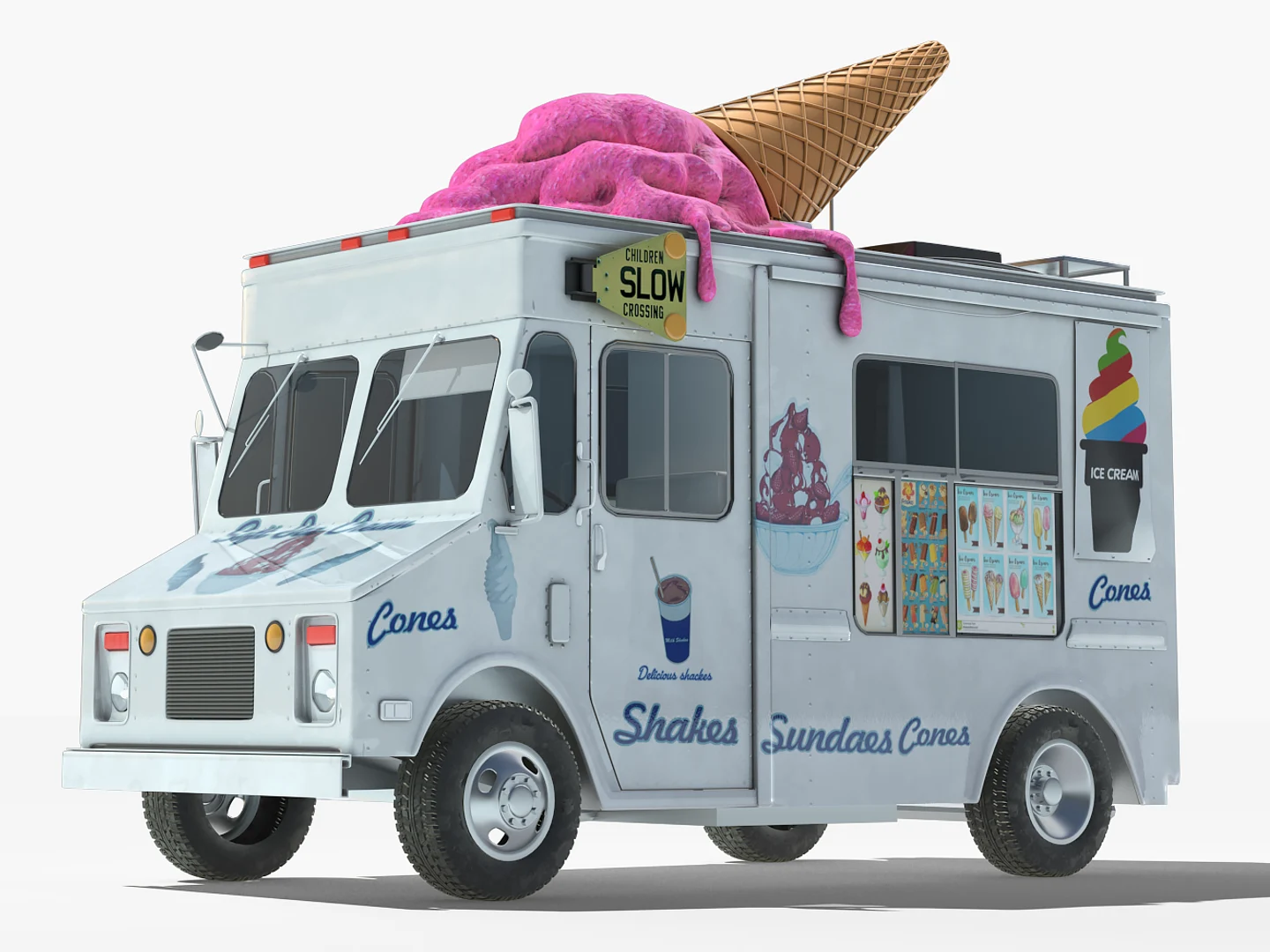 Frozen reference image for the 3d control test: The ice cream truck